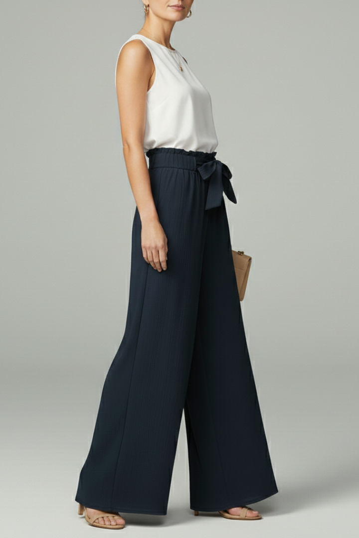 Women's Wide-Cut Tie Belt Palazzo Pants – view 3