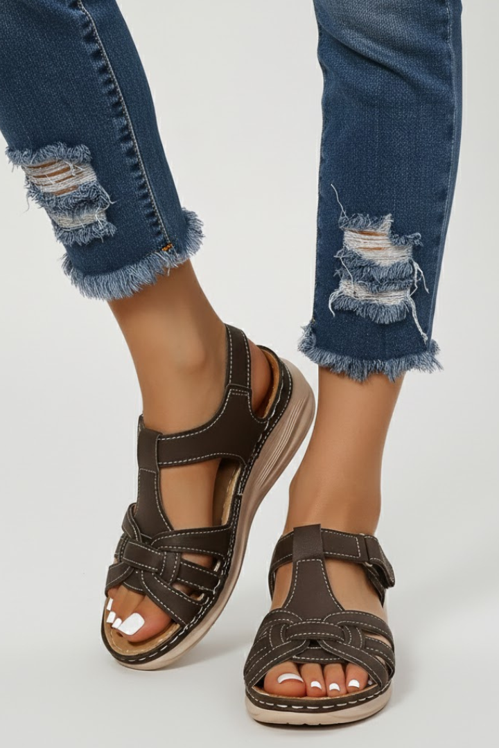 Women's Support Retro Buckle-Detail Multi-Strap Sandals – view 3