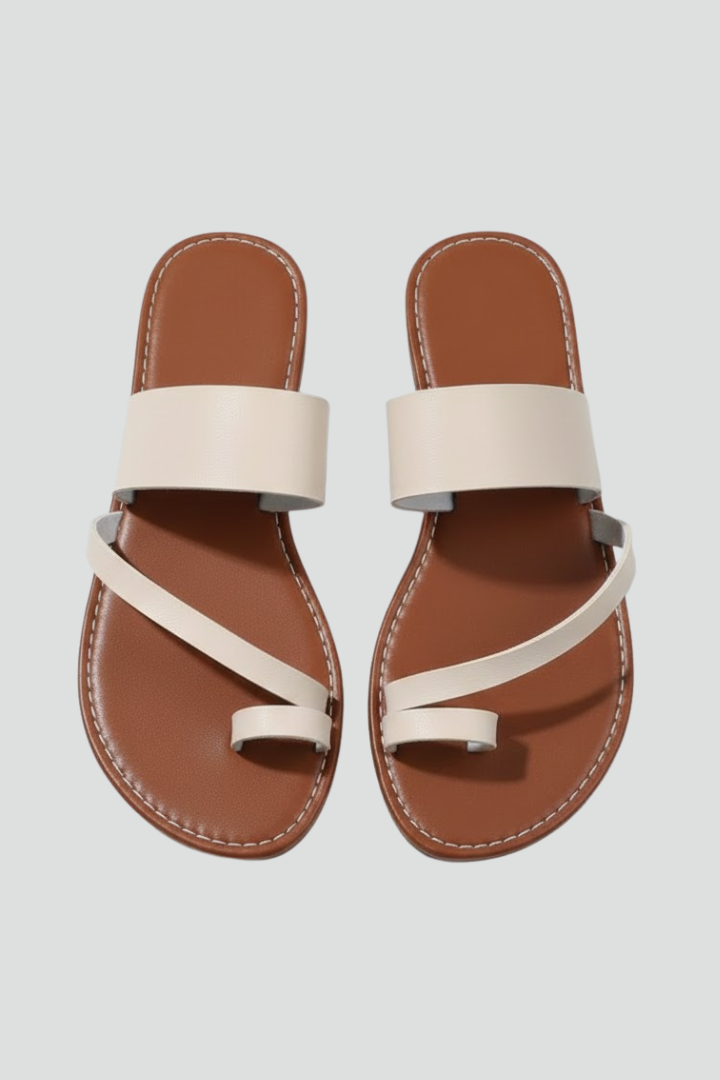 Women's Support Buckle-Detail Pull-On Flat-Sole Sandals – view 1