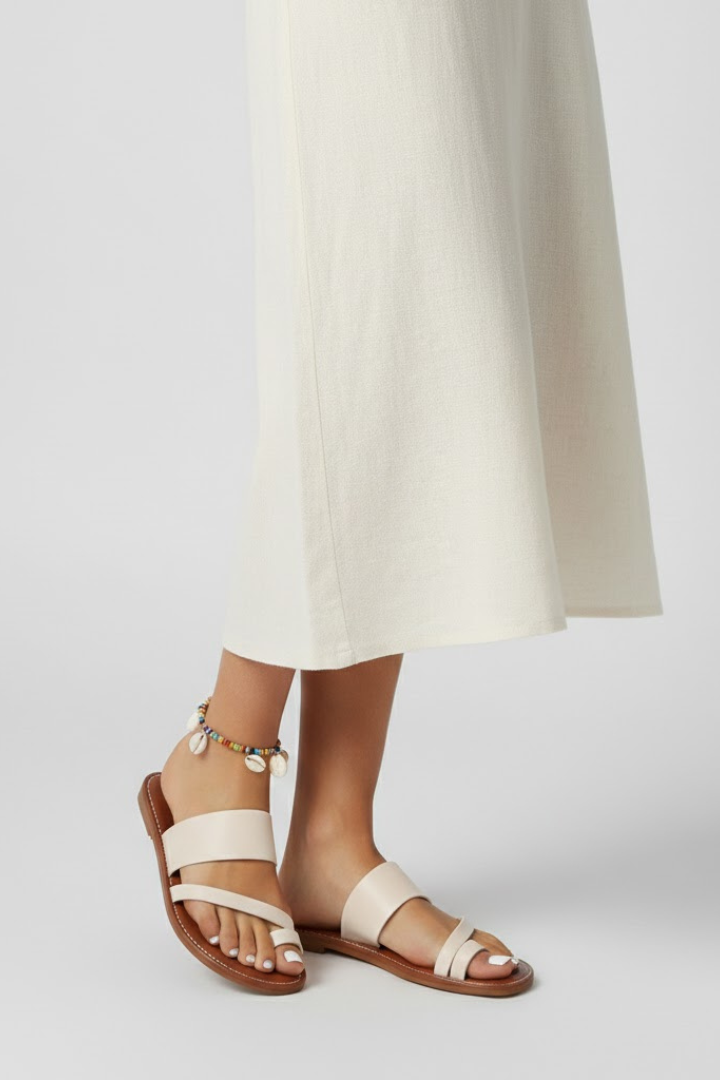 Women's Support Buckle-Detail Pull-On Flat-Sole Sandals – view 3
