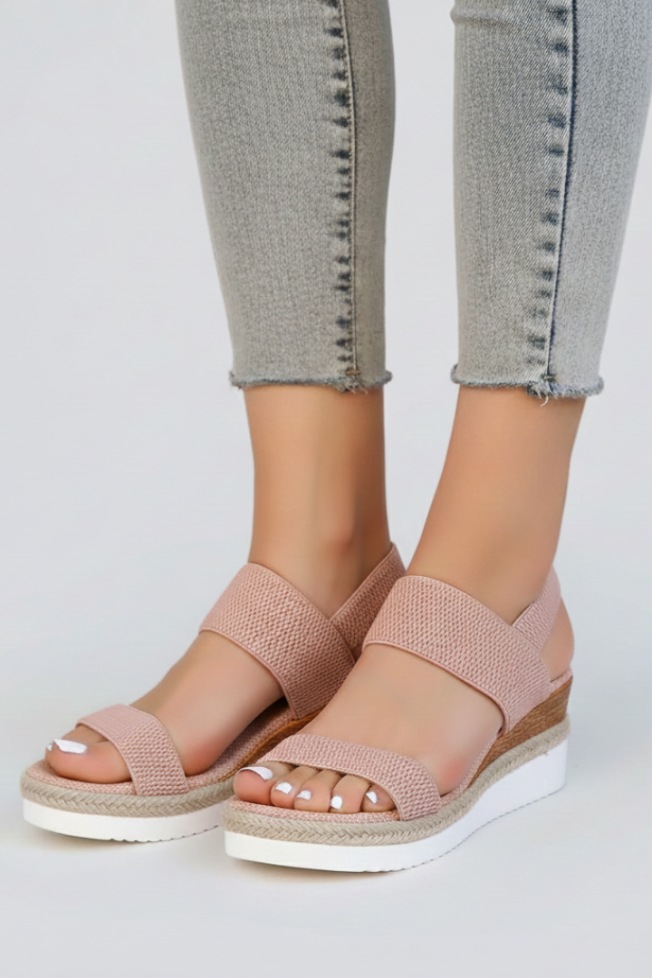 Women's Support Platform-Sole Pull-On Sandals – Pink