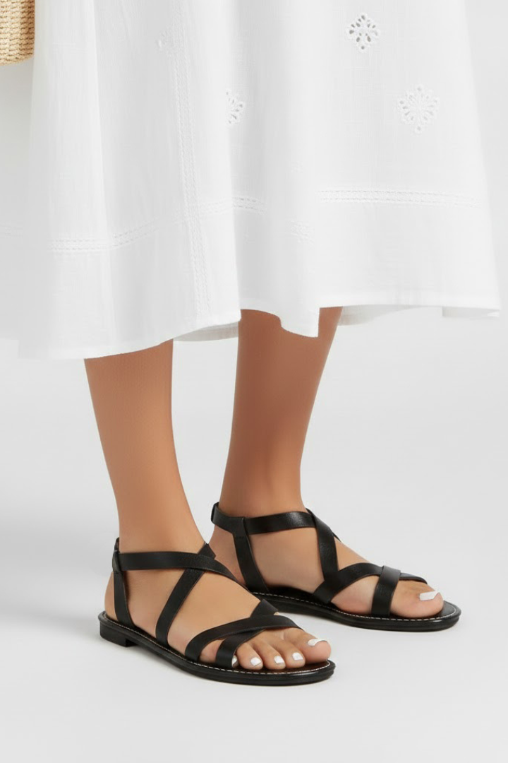 Women's Support Modern Crisscross Flat-Sole Sandals – view 3