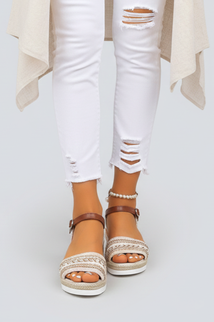 Women's Support Elegant Multi-Strap Heeled Sandals – Brown