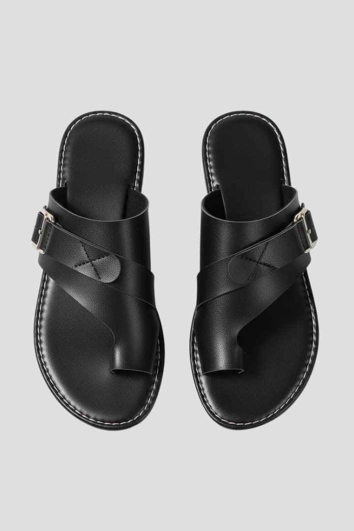 Women's Support Everyday Buckle-Detail Flat-Sole Sandals – view 1