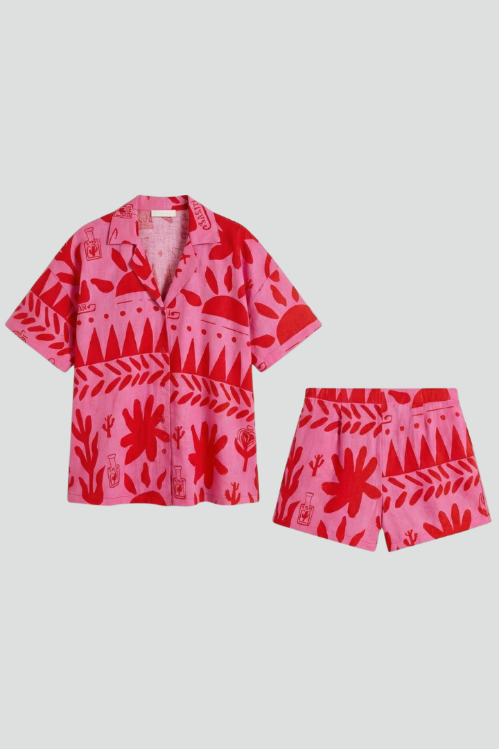 Women's Print-Detail Two-Piece Shorts Set – view 1