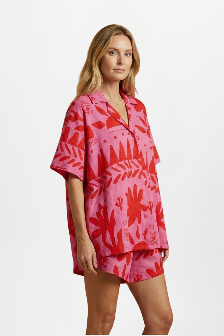 Women's Print-Detail Two-Piece Shorts Set – view 5
