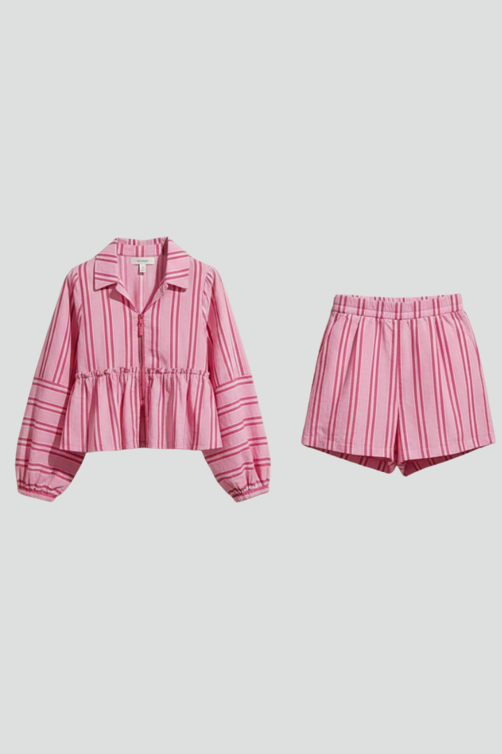 Women's Stripe-Detail Two-Piece Shorts Set – view 1