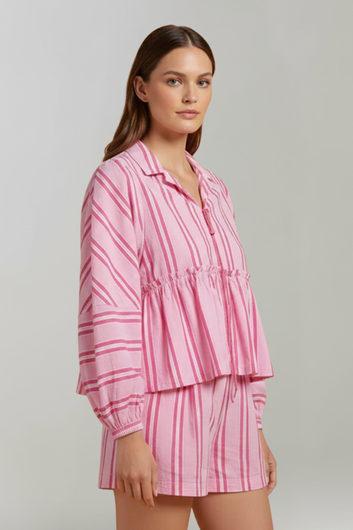 Women's Stripe-Detail Two-Piece Shorts Set – view 3