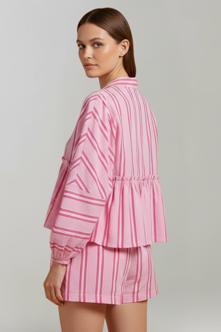 Women's Stripe-Detail Two-Piece Shorts Set – view 4