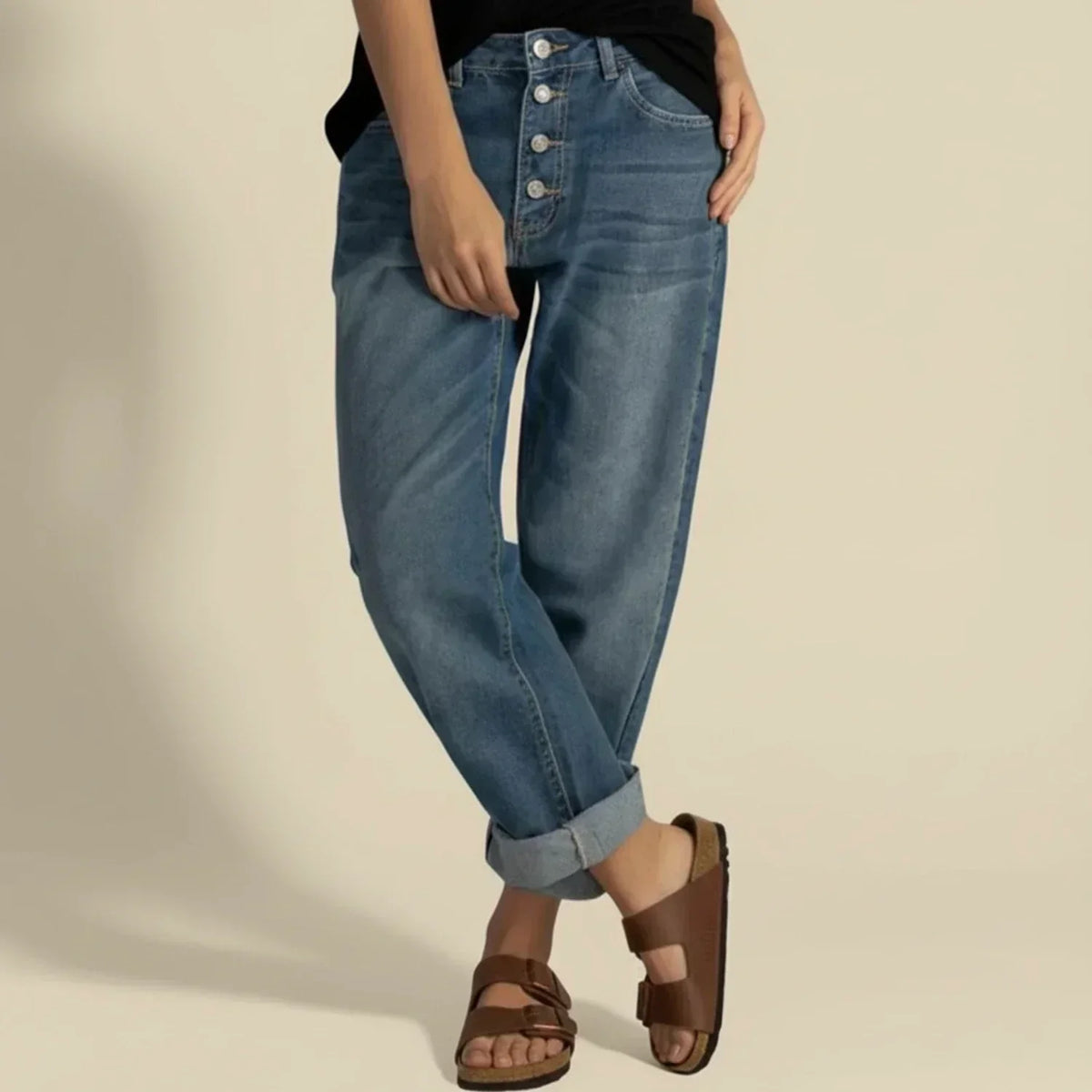 Women's High-Rise Straight-Cut Jeans – view 2