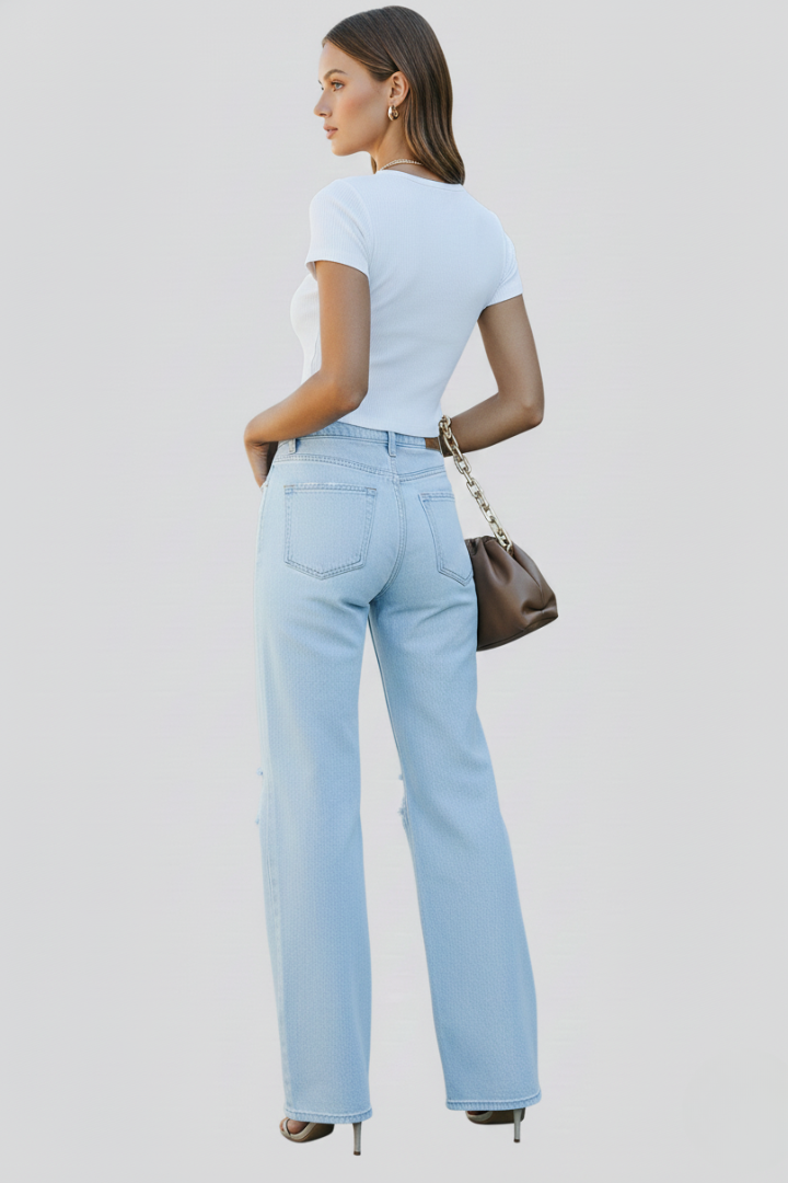 Women's Distressed Wide-Cut Jeans – view 3