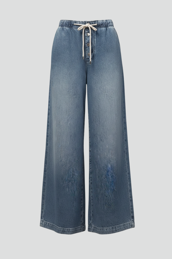 Women's Light Tie-Waist Wide-Cut Jeans – view 5