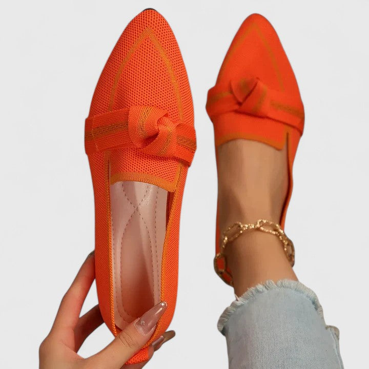 Women's Support Pointed-Toe Knot Loafers – Orange