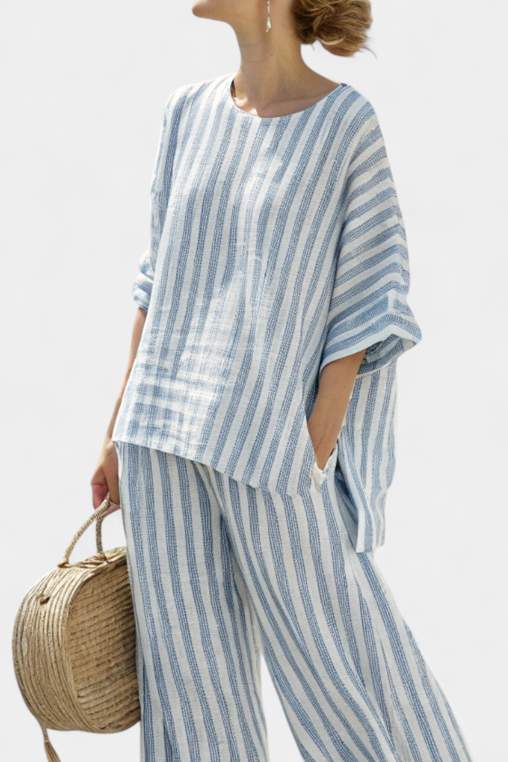 Women's Stripe-Detail Two-Piece Pants Set – view 2