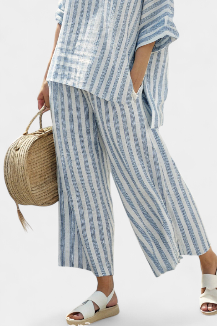 Women's Stripe-Detail Two-Piece Pants Set – view 3