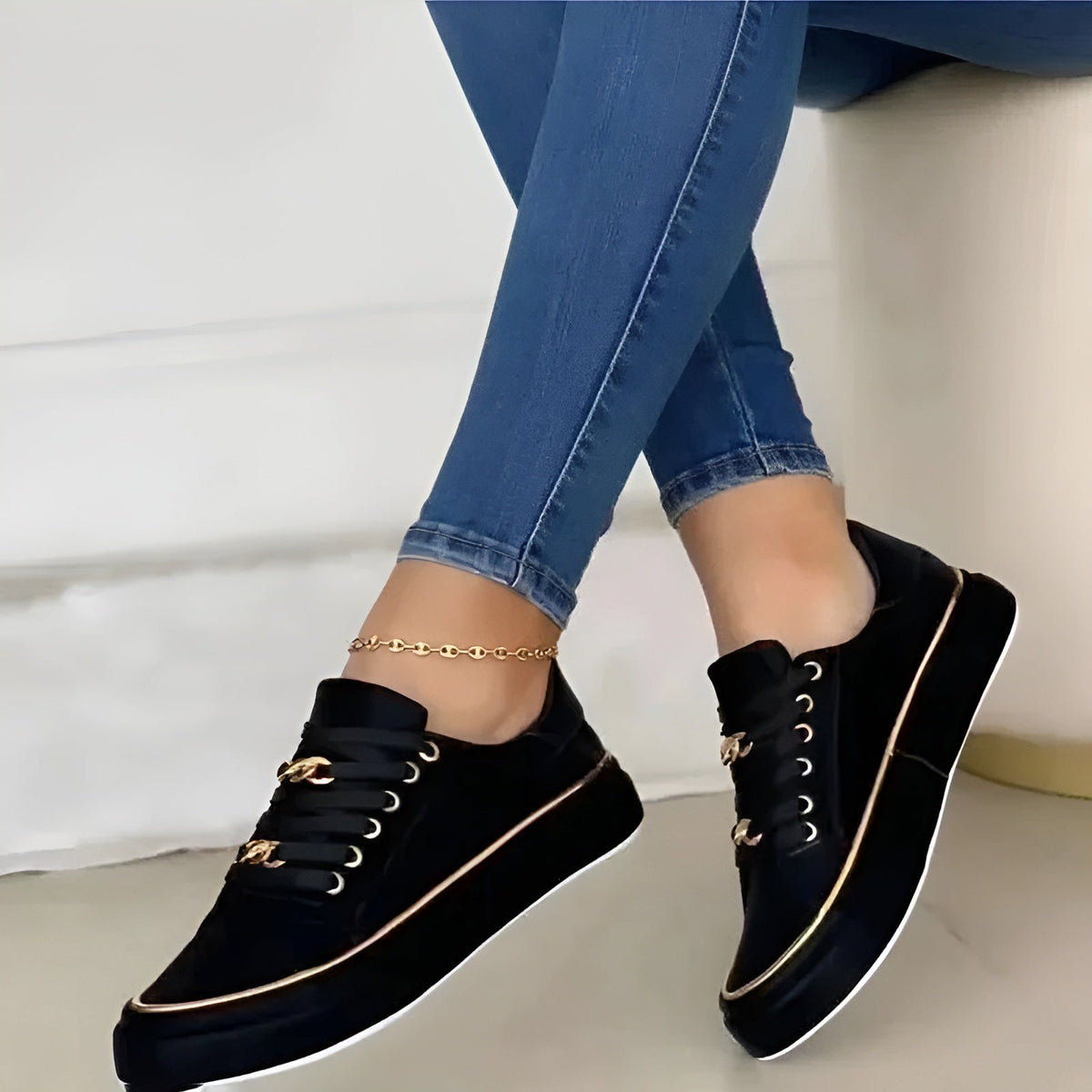 Women's Support Platform-Sole Tie-Front Sneakers – view 6