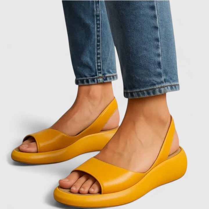 Women's Support Platform-Sole Slingback Sandals – Yellow