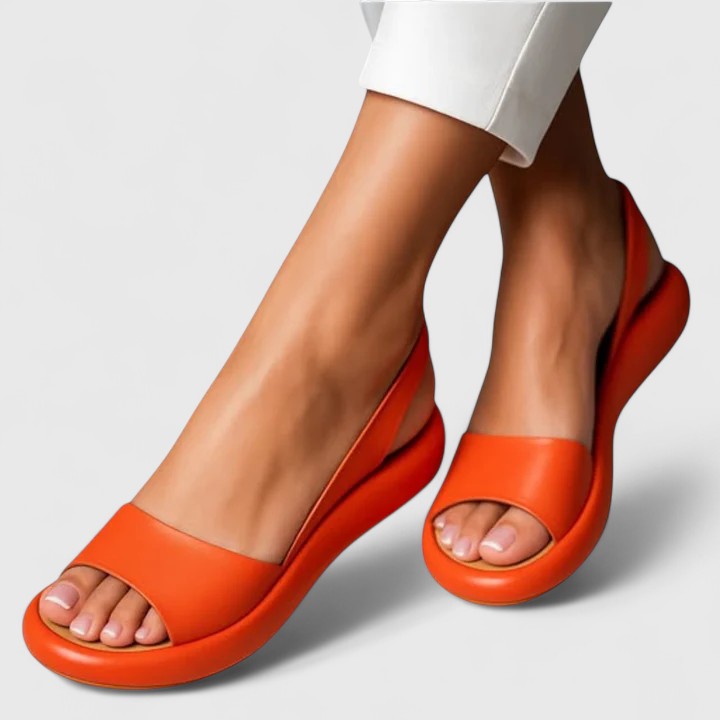 Women's Support Platform-Sole Slingback Sandals – Orange