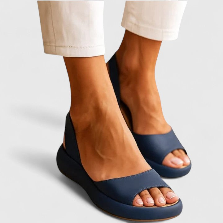 Women's Support Platform-Sole Slingback Sandals – Blue