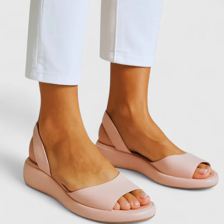 Women's Support Platform-Sole Slingback Sandals – Pink
