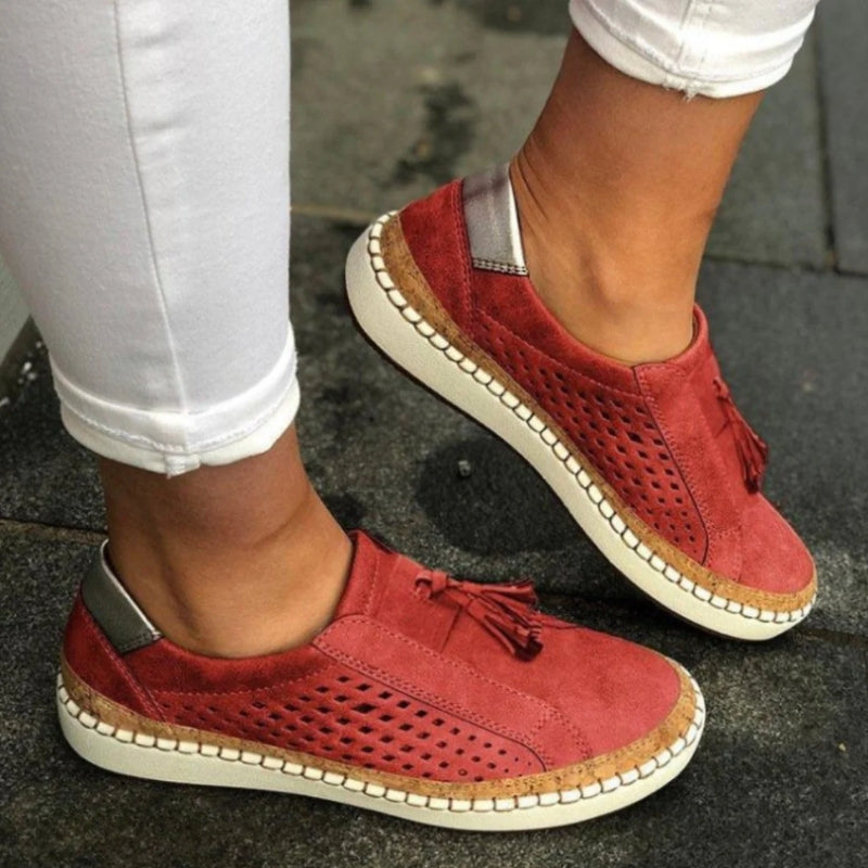 Women's Support Easy-On Walking Sneakers – Red