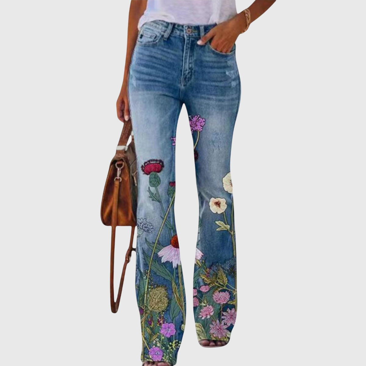 Women's Flower-Print Skinny Jeans – view 3