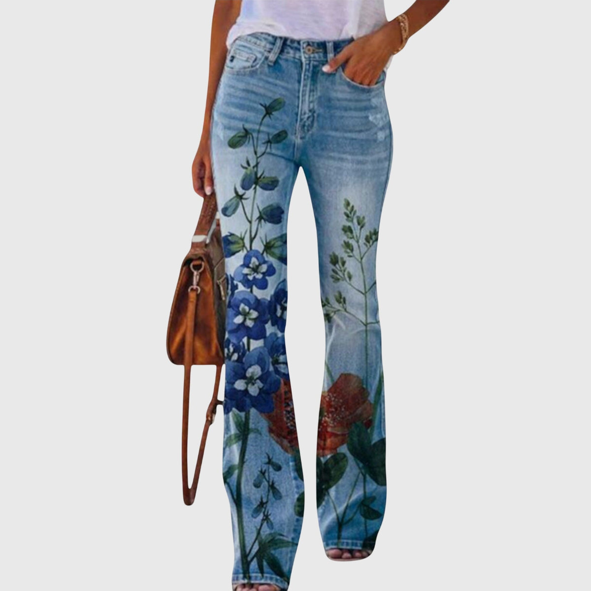 Women's Flower-Print Skinny Jeans – view 5