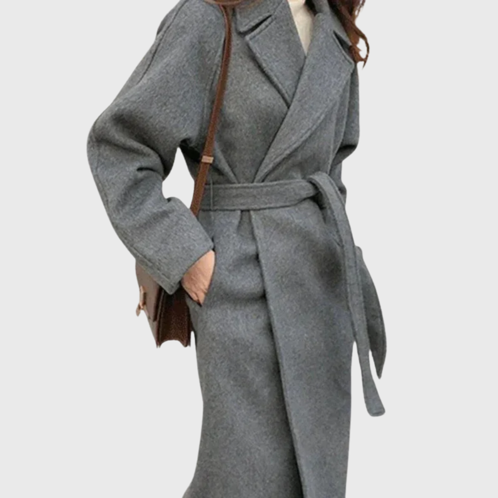 Women's Belt-Detail Wool Blend Longline Cold-Weather Coat – view 6