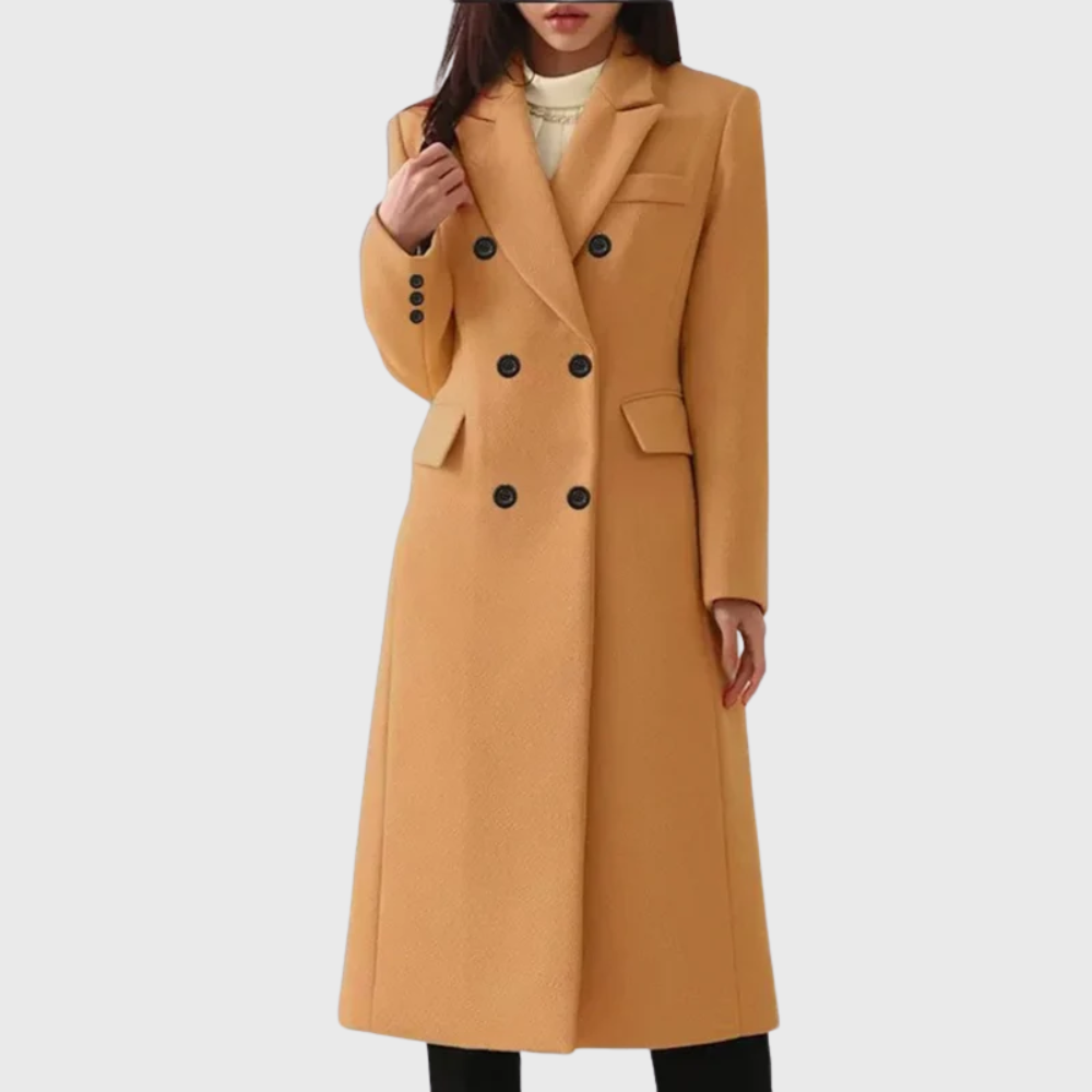 Women's Double-Breast Wool Coat – Brown