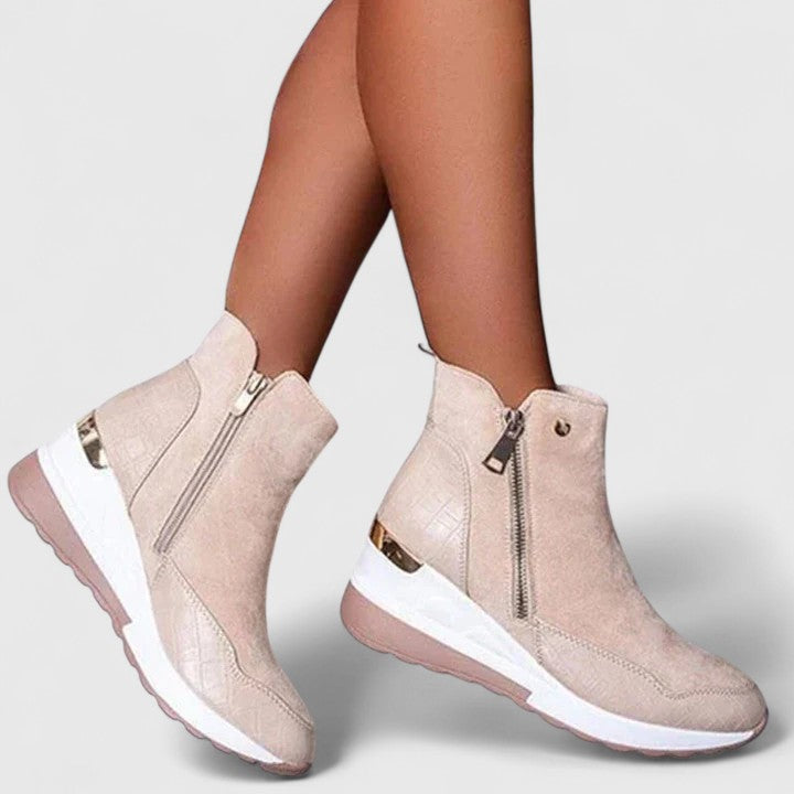 Women's Support Suede-Finish Boots – Beige