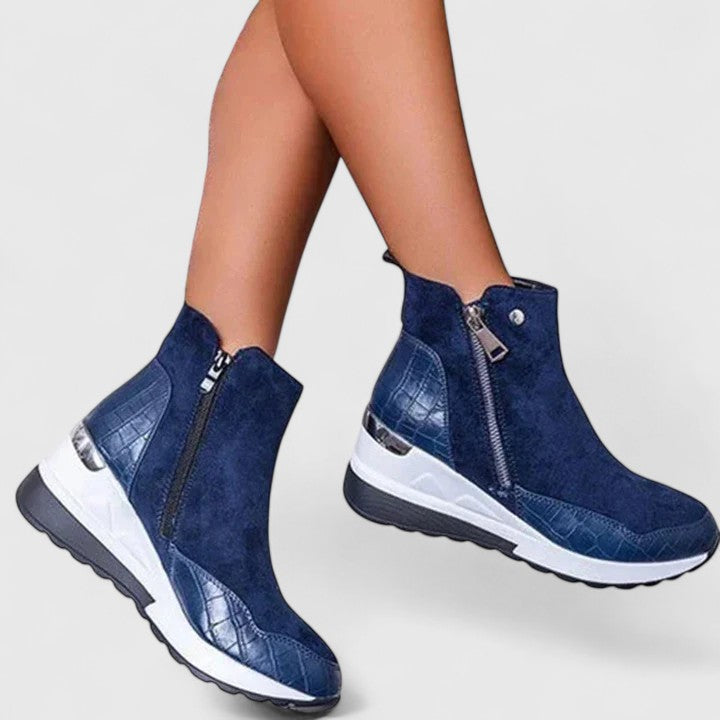 Women's Support Suede-Finish Boots – Blue