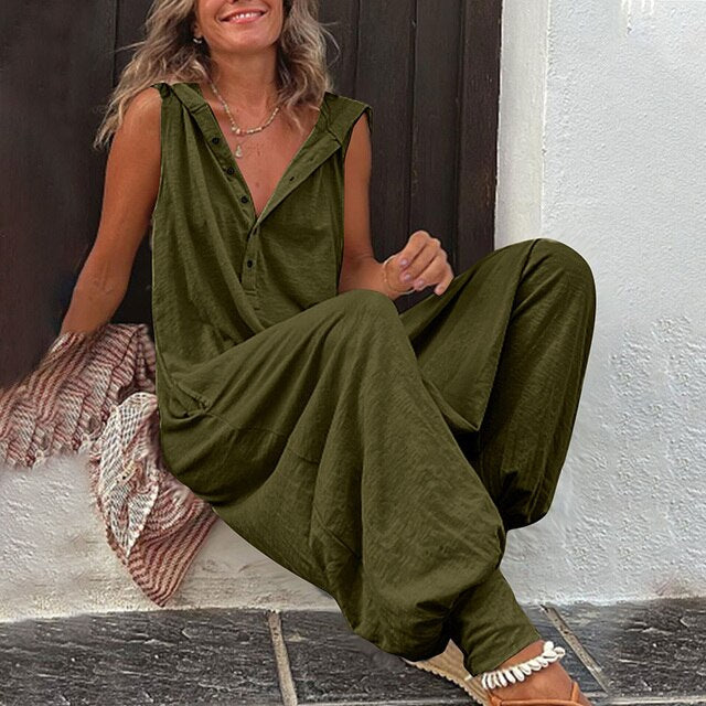 Women's Plush Stretchy Everyday Jumpsuit – Army Green