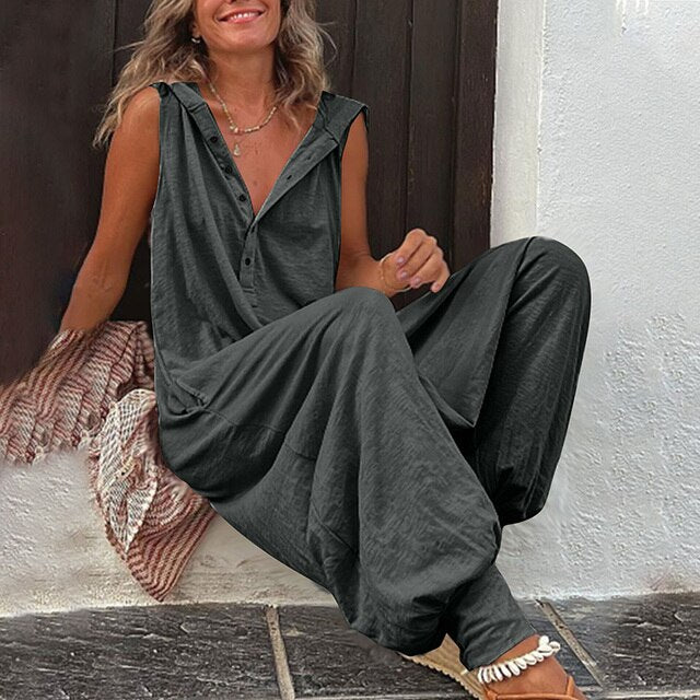 Women's Plush Stretchy Everyday Jumpsuit – Dark Gray