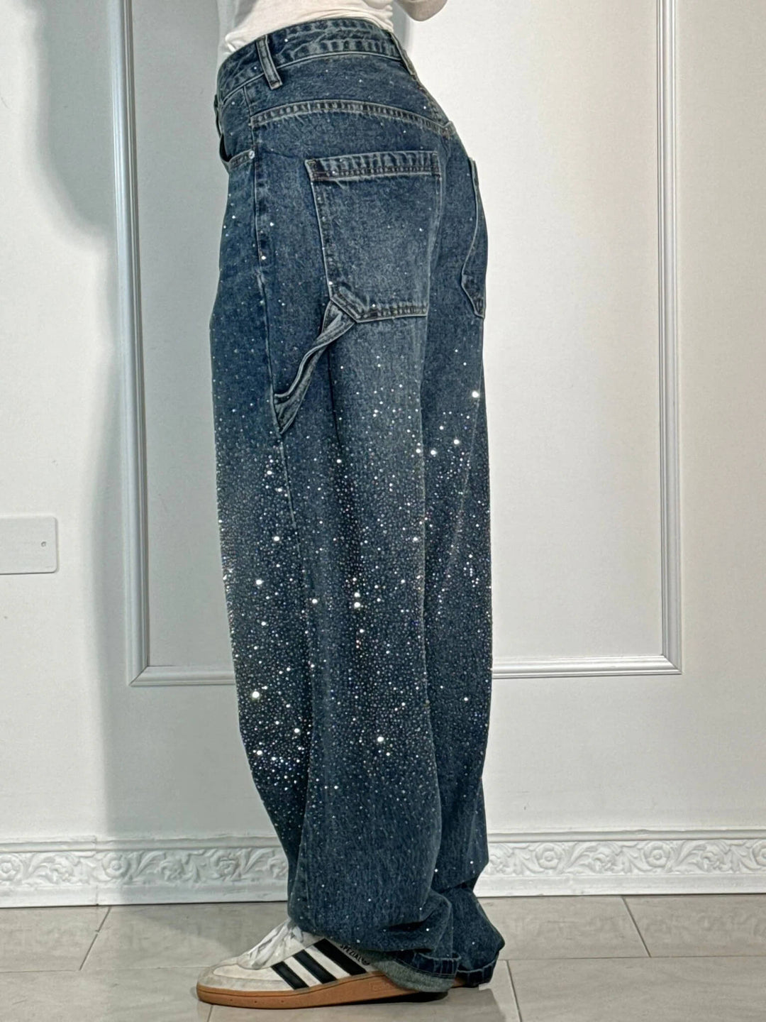 Women's Rhinestone Wide-Cut Jeans – view 2