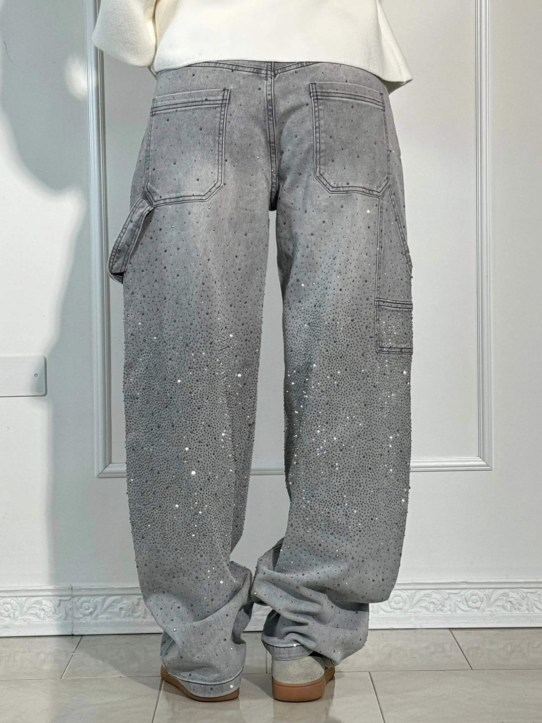 Women's Rhinestone Wide-Cut Jeans – view 7