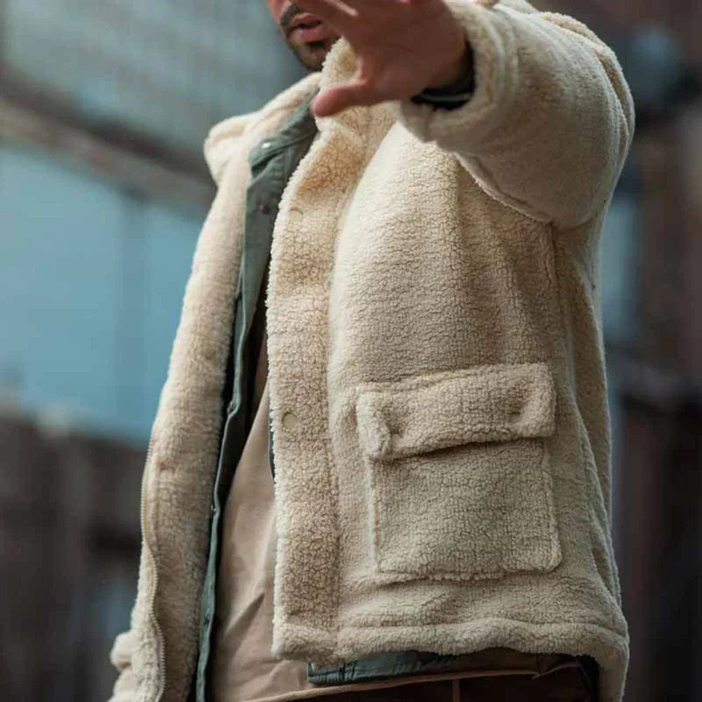 Men's Teddy Fleece Hood-Detail Jacket – view 4