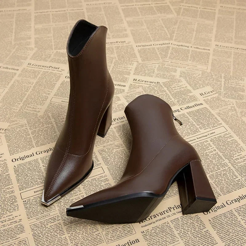 Women's Pointed-Toe Block-Heel Booties – view 4