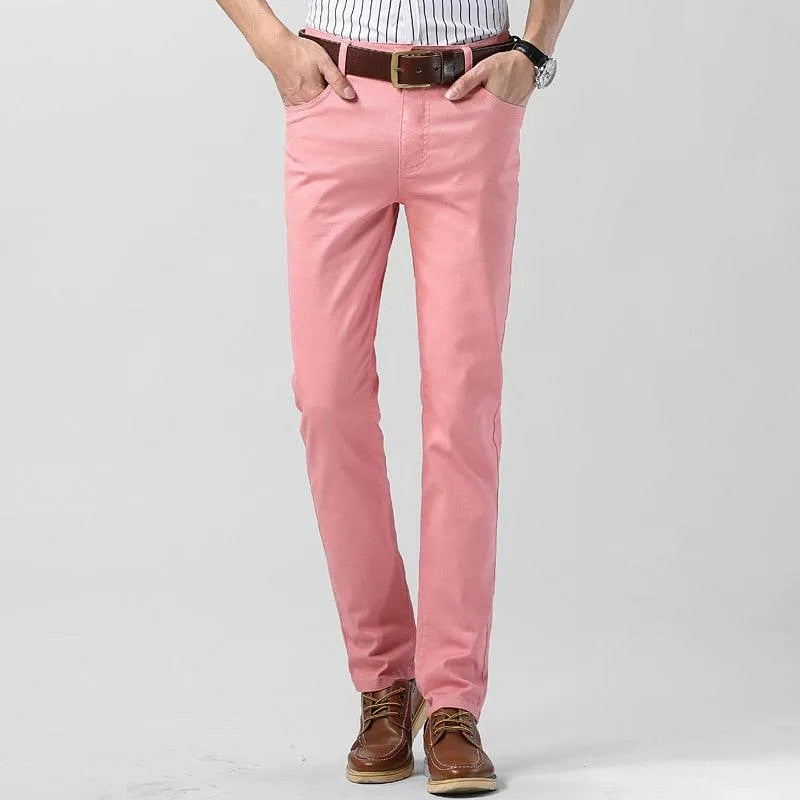 Men's Stretchy Cotton Regular Fit Chino Pants – Pink