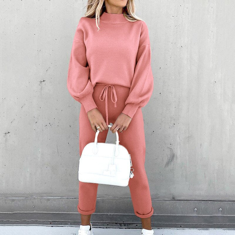 Women's Trousers and Sweater Knit Warm Two Piece Set – view 7