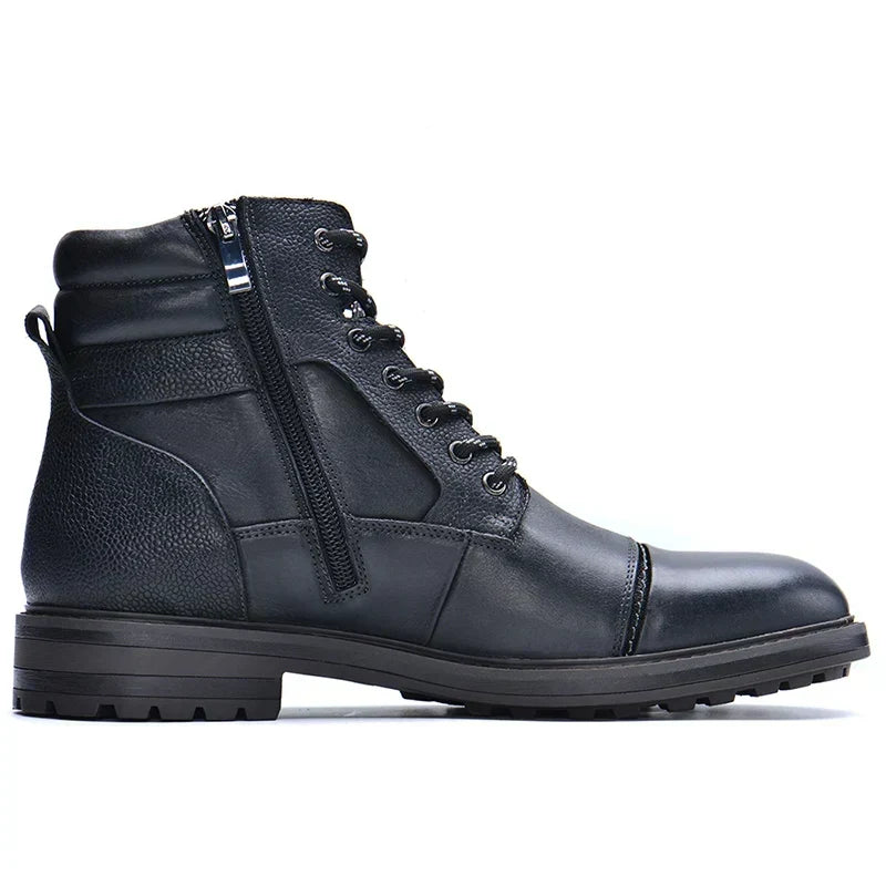 Men's Leather Side-Zip Work Boots for Fall – Black