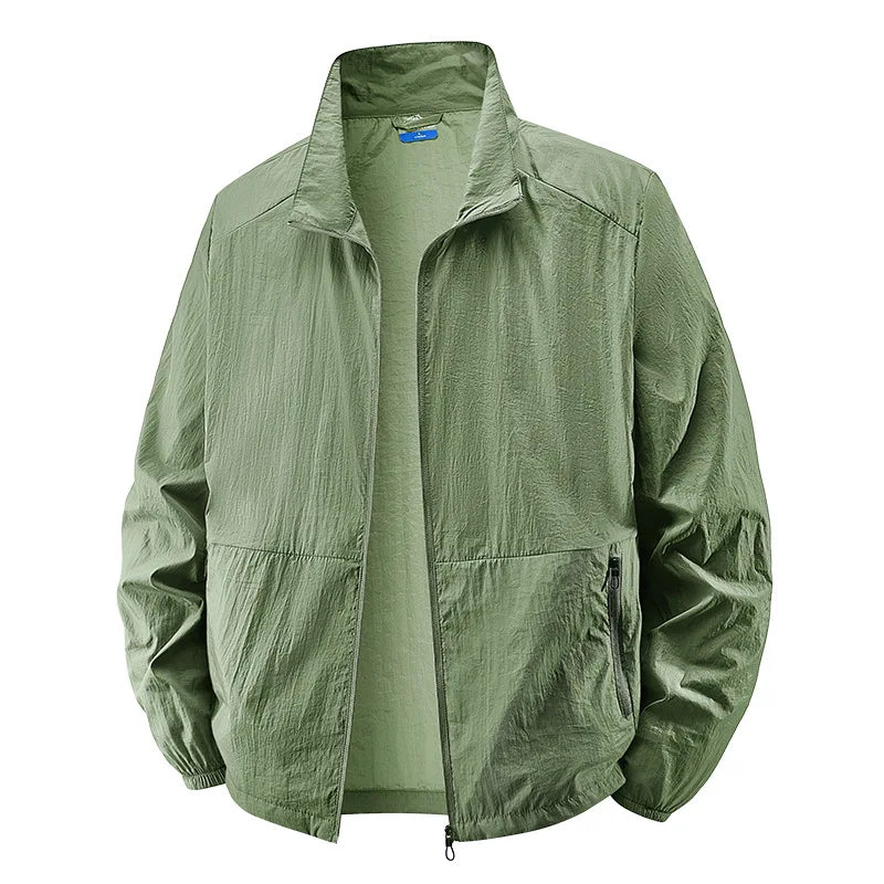 Men's Light-Weight Full-Zip Collar Jacket – Green