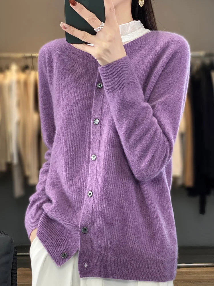 Women's Button-Front Relaxed-Fit Knit Cardigan for Layering – view 5