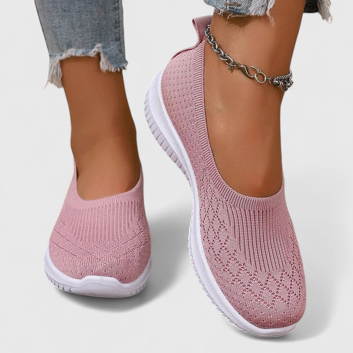 Women's Stretchy Support Pull-On Shoes – Pink