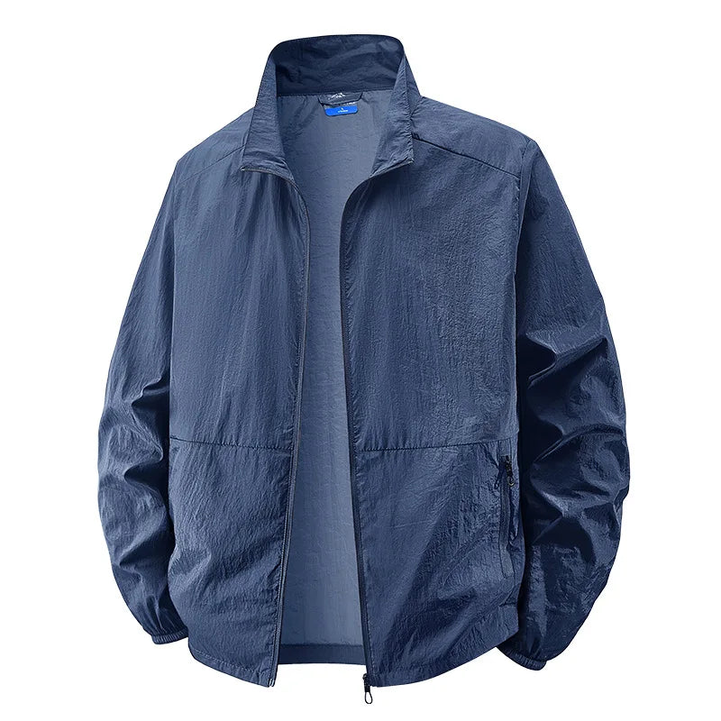 Men's Light-Weight Full-Zip Collar Jacket – Dark Blue