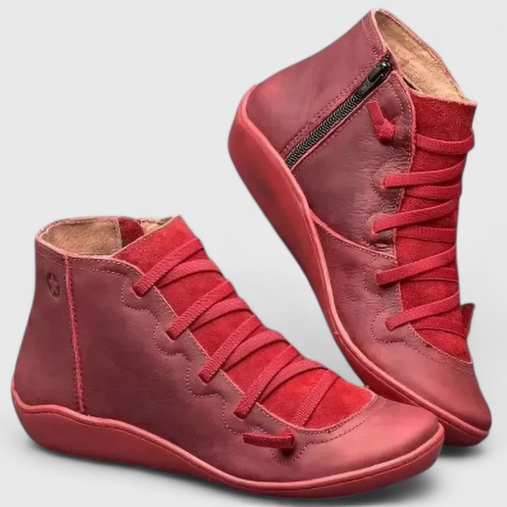Women's Arch-Support Boots – Red