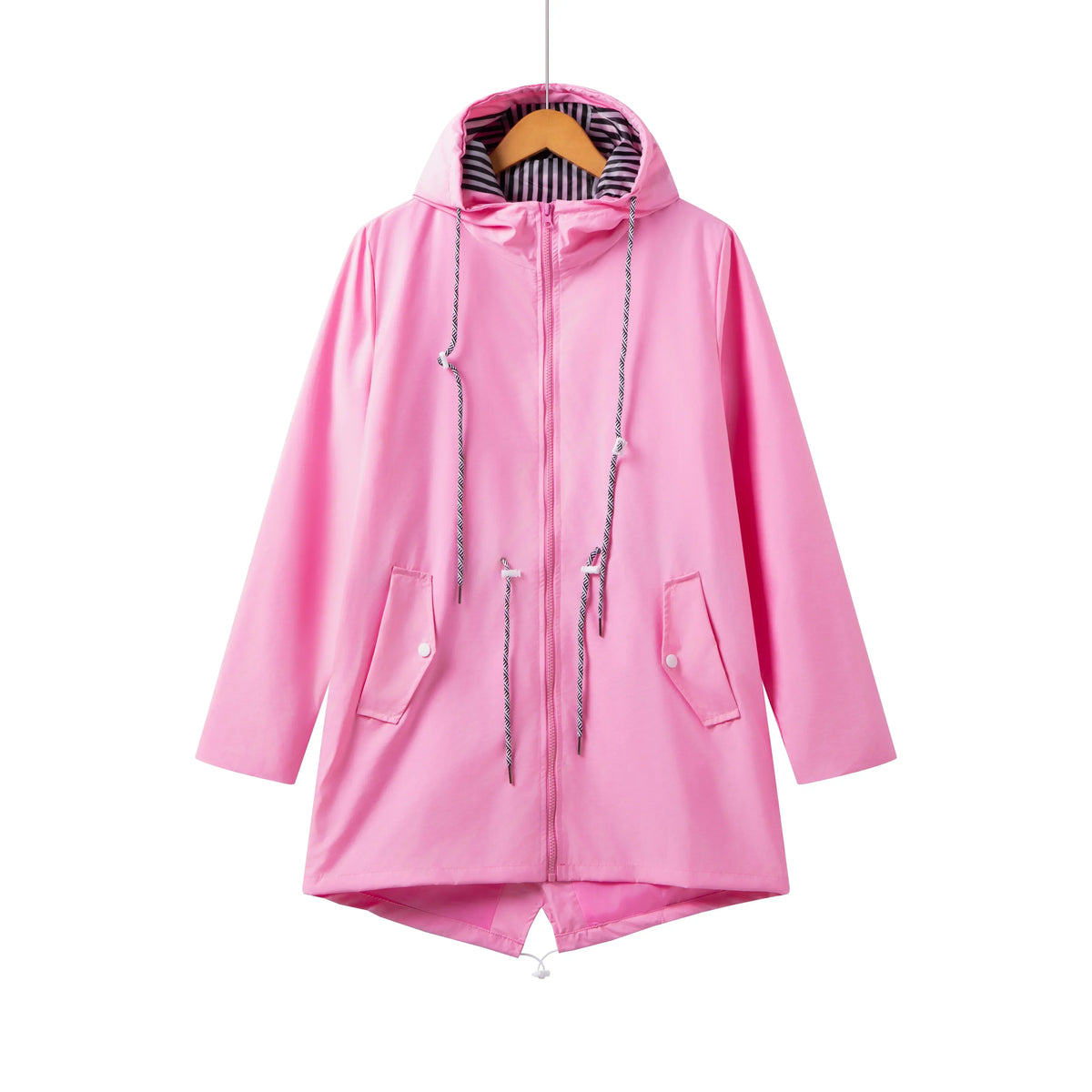 Women's Hood-Detail Full-Zip Parka – Pink