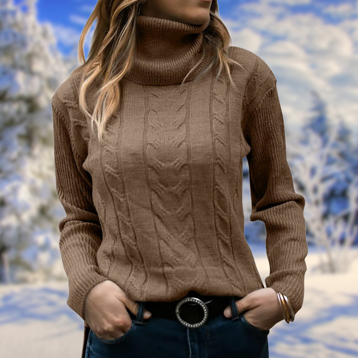 Women's Tailored Roll-Neck Knit Pullover – view 7