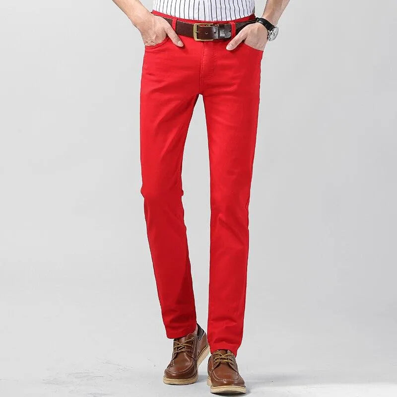 Men's Stretchy Cotton Regular Fit Chino Pants – Red
