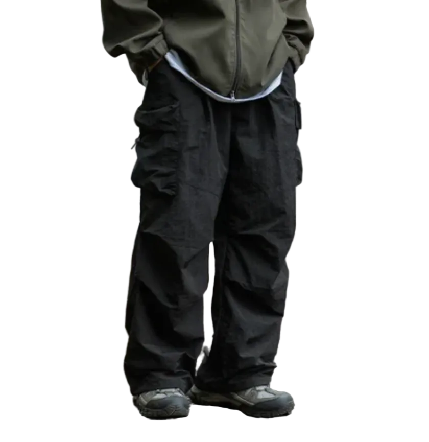 Men's Weatherproof Adjustable-Hem Relaxed-Fit Cargo Trousers – Black