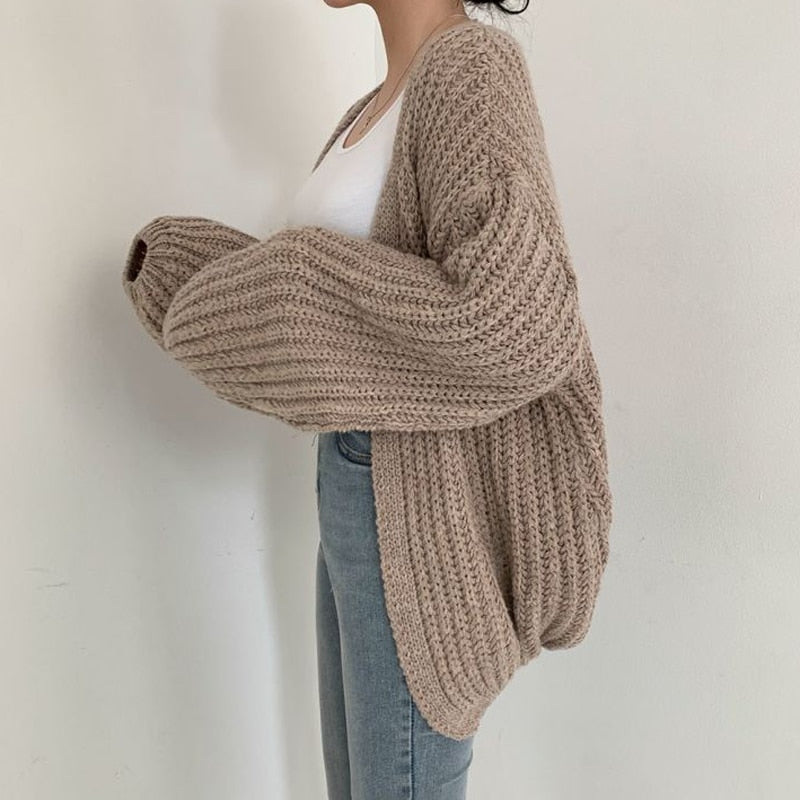 Women's Chunky-Knit Open-Style Knit Cardigan – view 2